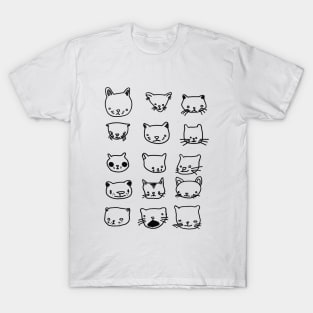 Drunken Cat Drawings T-Shirt